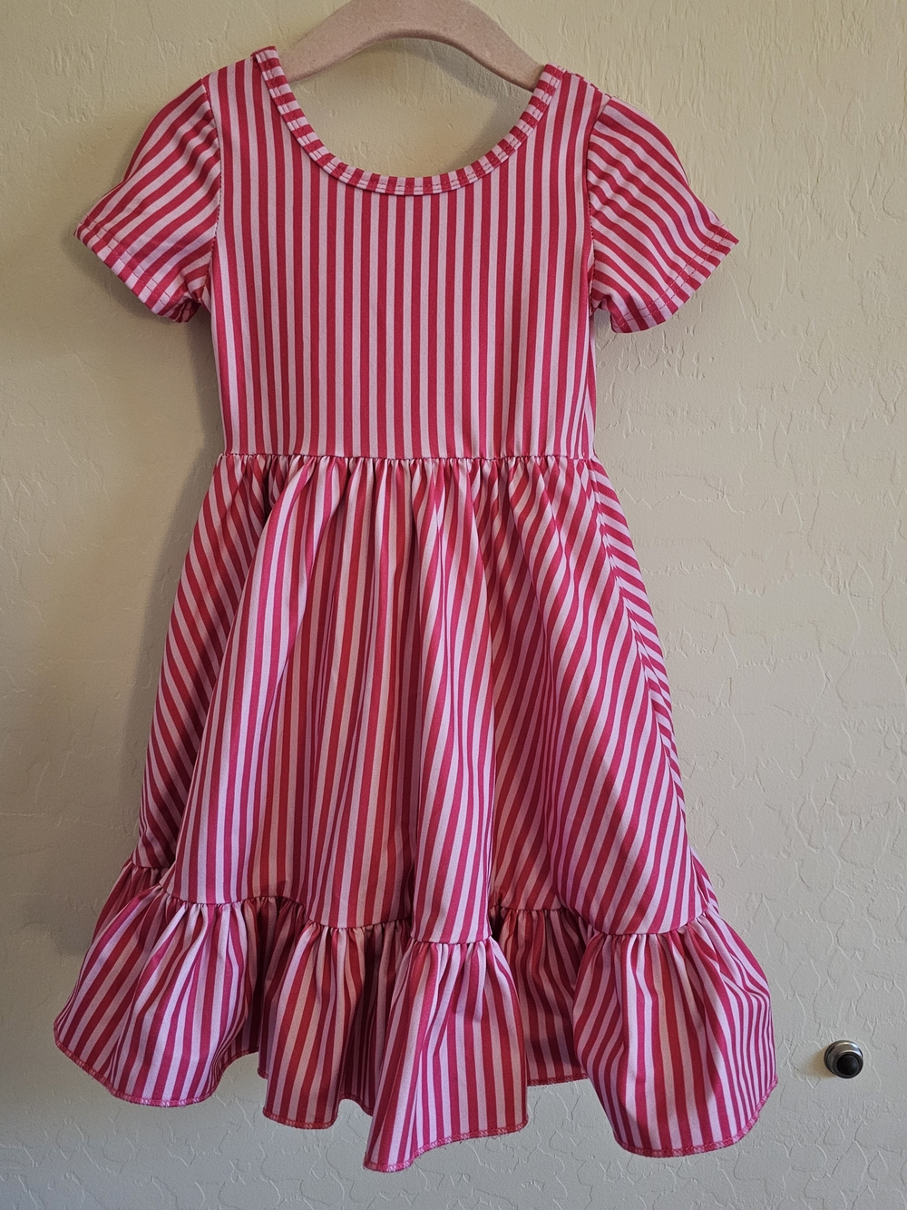 Girlhood By Little Stocking Co Pink Pinstripe Charm Dress Size 3